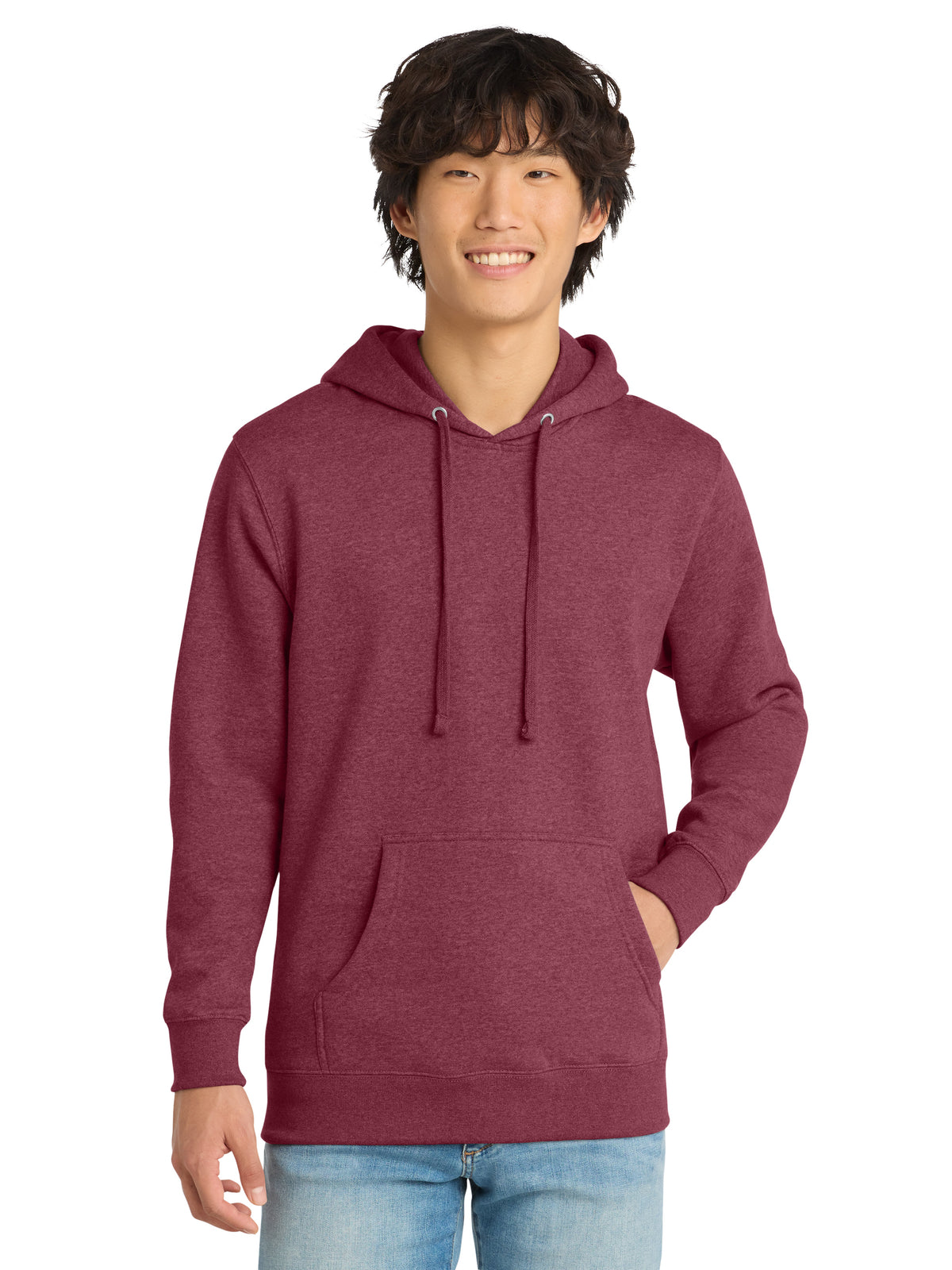 Men's V.I.T. Fleece Hoodie - DT6100 - Heathered Cardinal