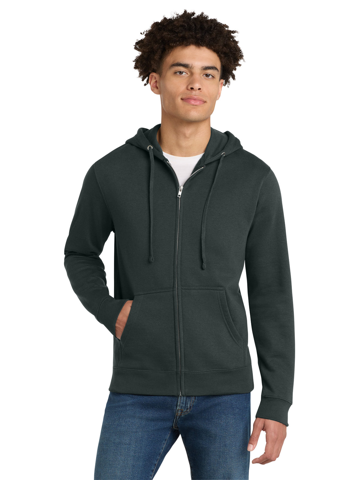 Men's V.I.T. Fleece Full-Zip Hoodie - DT6102 - Charcoal