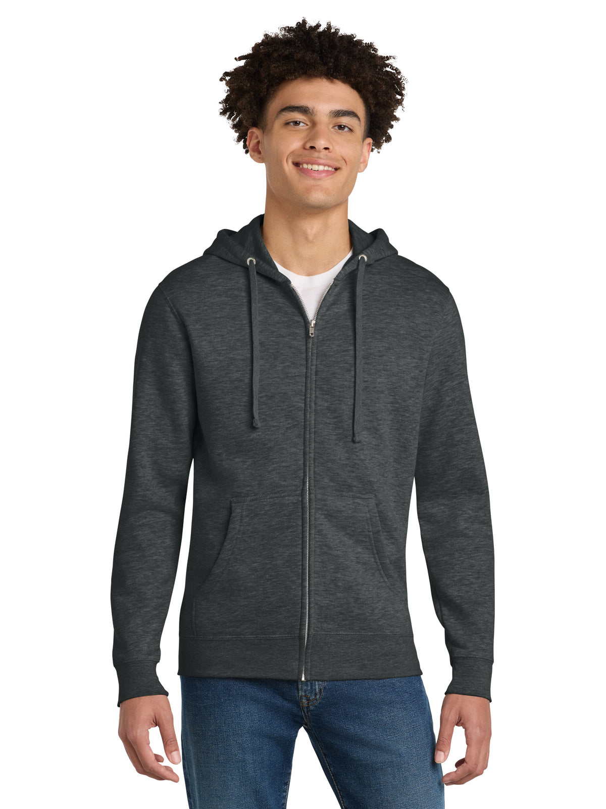 Men's V.I.T. Fleece Full-Zip Hoodie - DT6102 - Heathered Charcoal