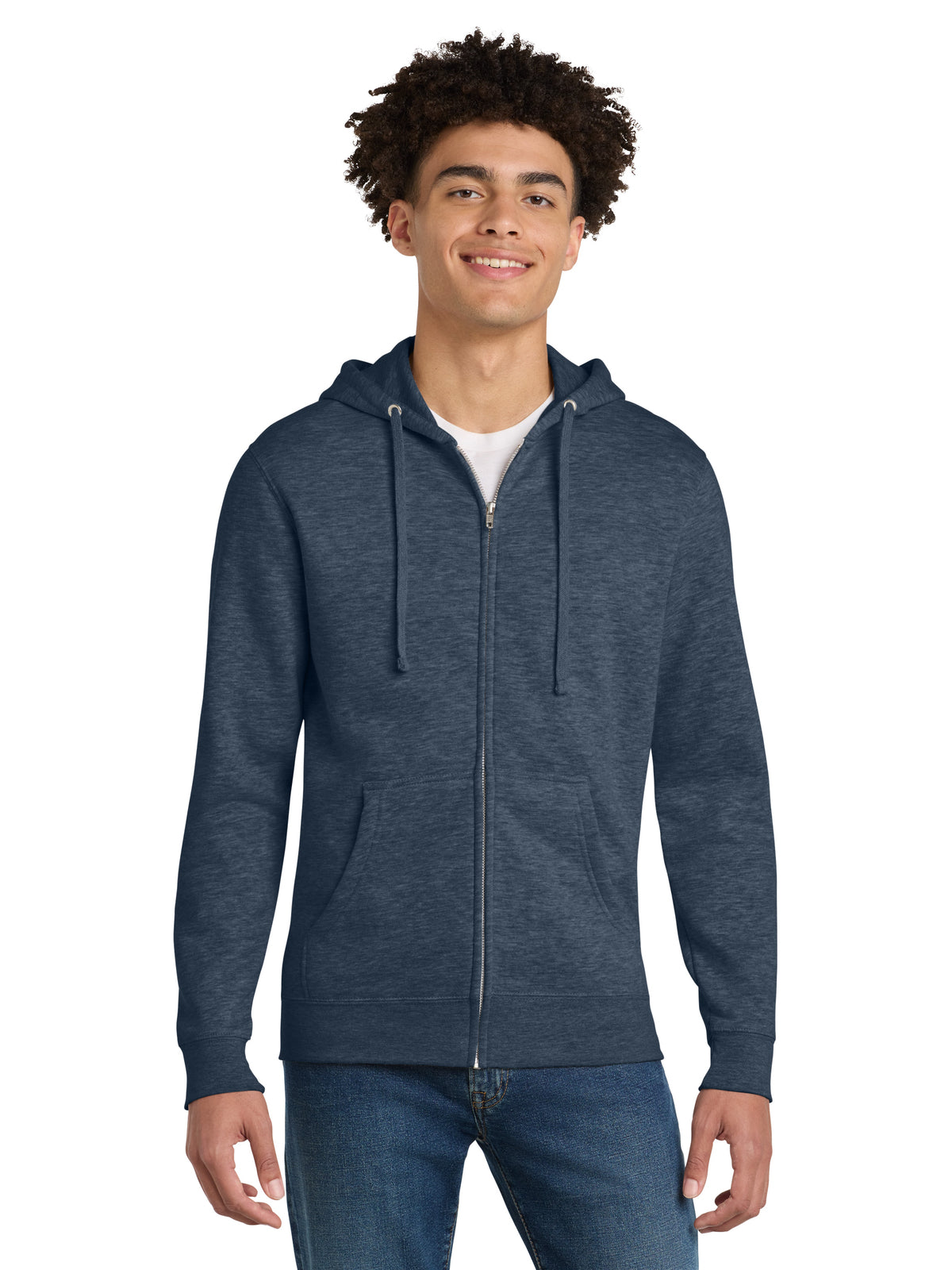 Men's V.I.T. Fleece Full-Zip Hoodie - DT6102 - Heathered Navy