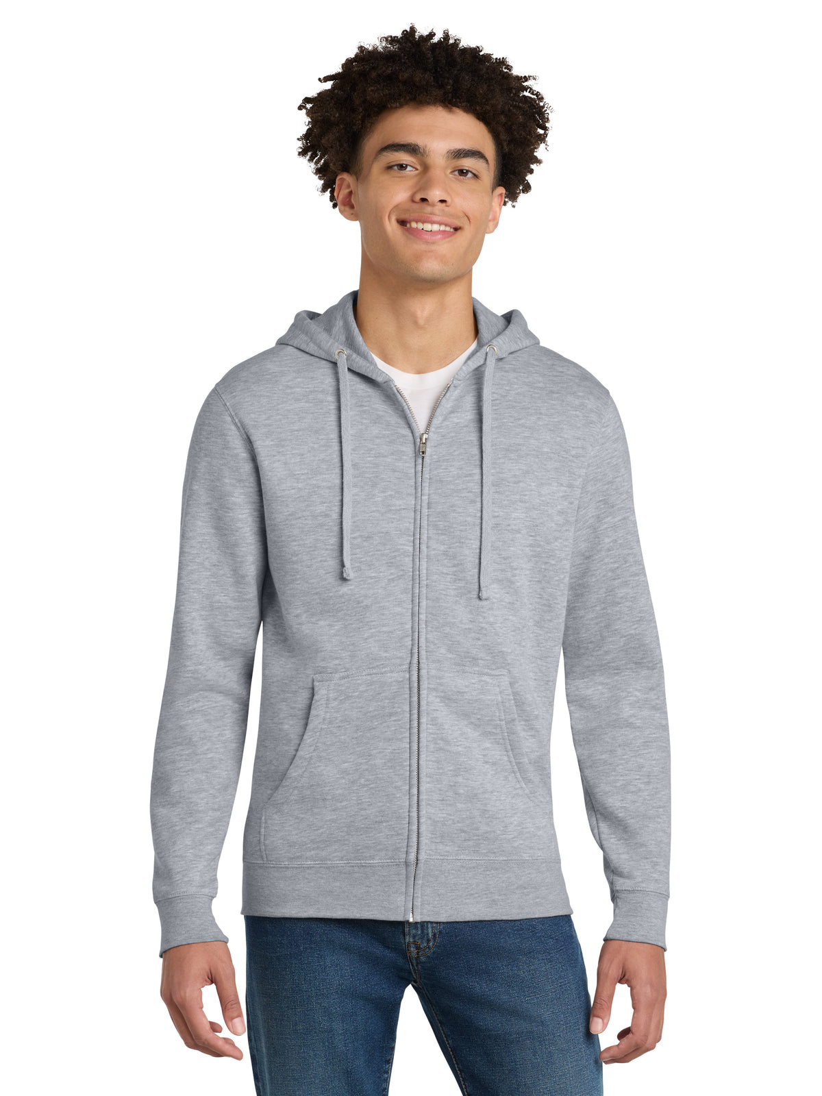Men's V.I.T. Fleece Full-Zip Hoodie - DT6102 - Light Heather Grey