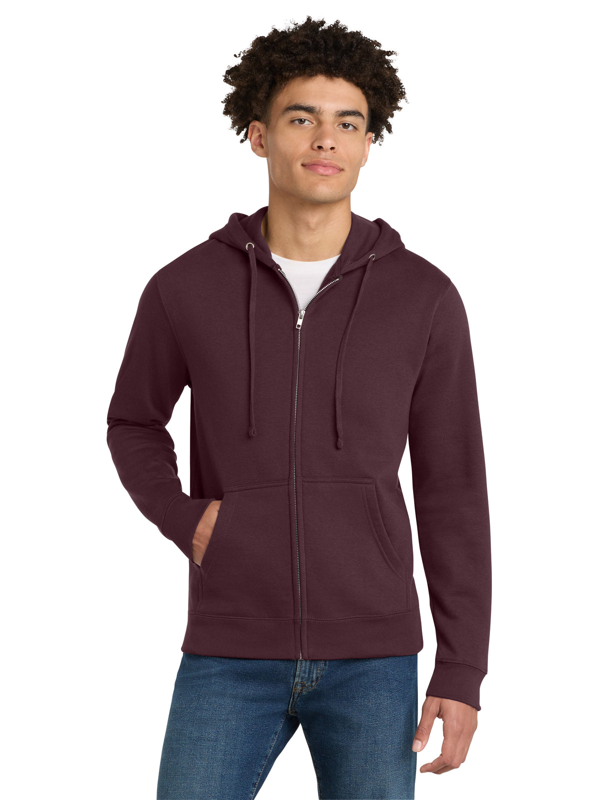 Men's V.I.T. Fleece Full-Zip Hoodie - DT6102 - Plum