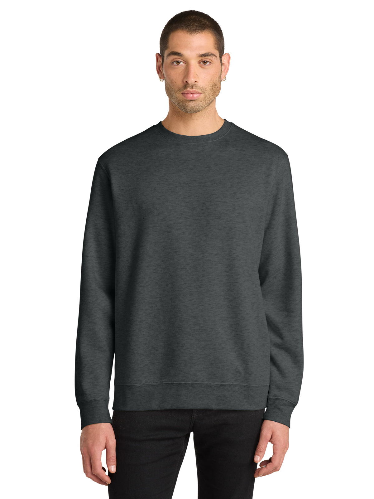 Men's Fleece Sweatshirt - DT6104 - Heathered Charcoal