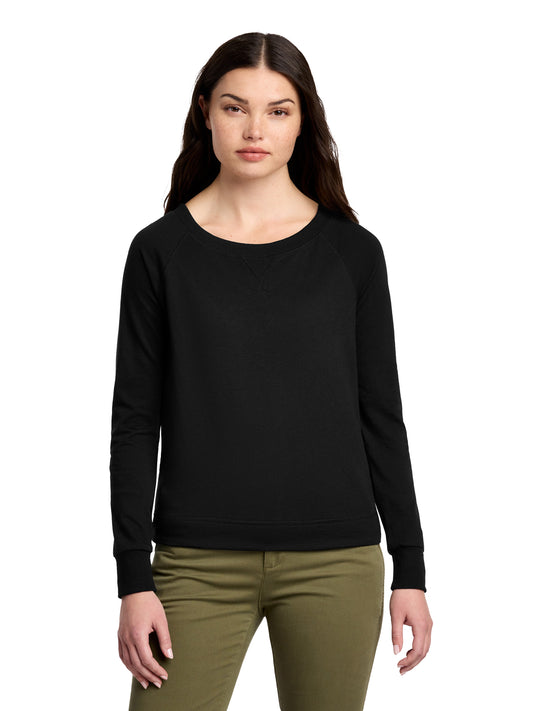 Women’s Featherweight French Terry Long Sleeve Crewneck Sweatshirt - DT672 - Black