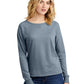 Women’s Featherweight French Terry Long Sleeve Crewneck Sweatshirt - DT672 - Flint Blue Heather