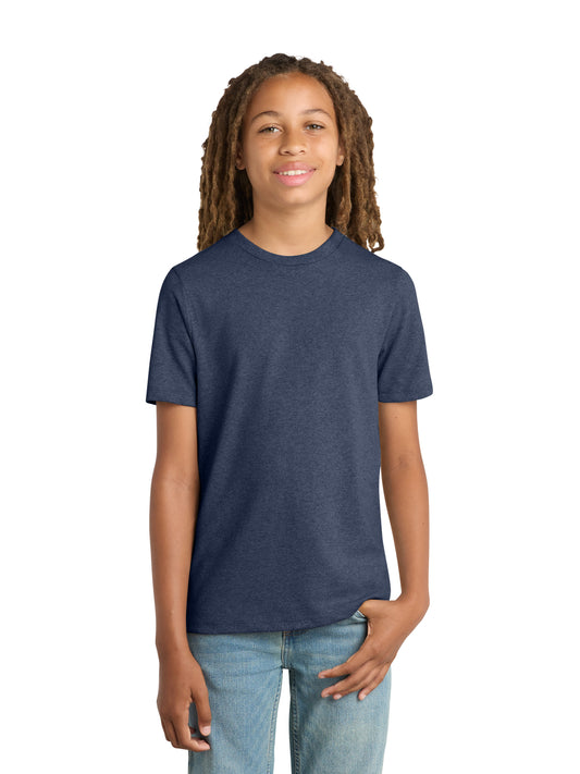 Youth Pocketless Short Sleeve Re-T-Shirt - DT8000Y - Heathered Navy