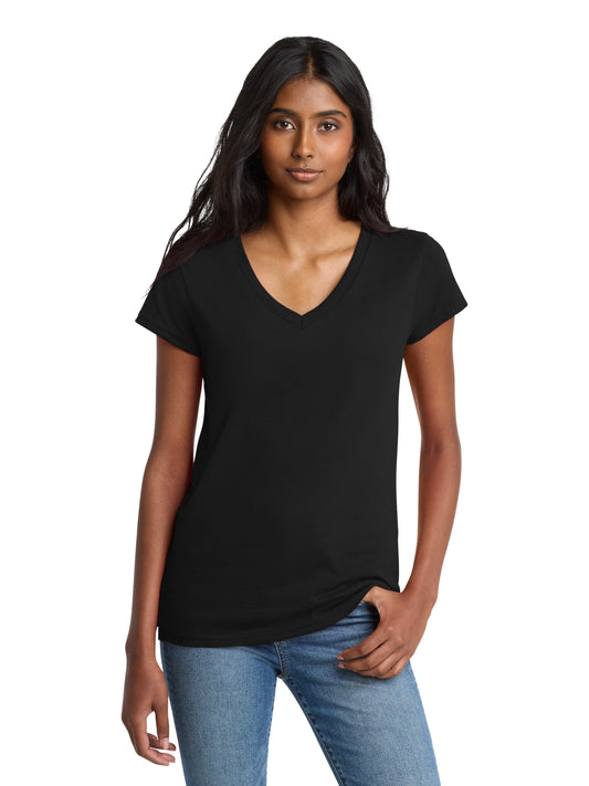 Women's Pocketless V-Neck Re-T-Shirt - DT8001 - Black