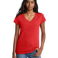 Women's Pocketless V-Neck Re-T-Shirt - DT8001 - Ruby Red