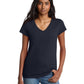 Women's Pocketless V-Neck Re-T-Shirt - DT8001 - True Navy