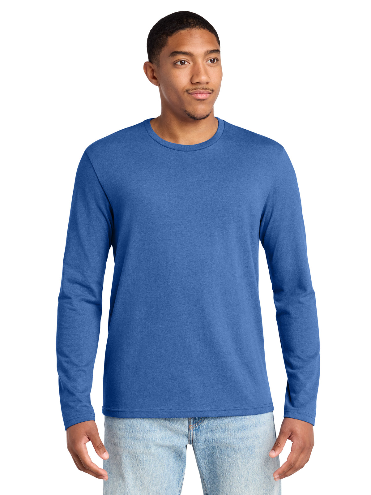 Men's Pocketless Long Sleeve Re-T-Shirt - DT8003 - Blue Heather
