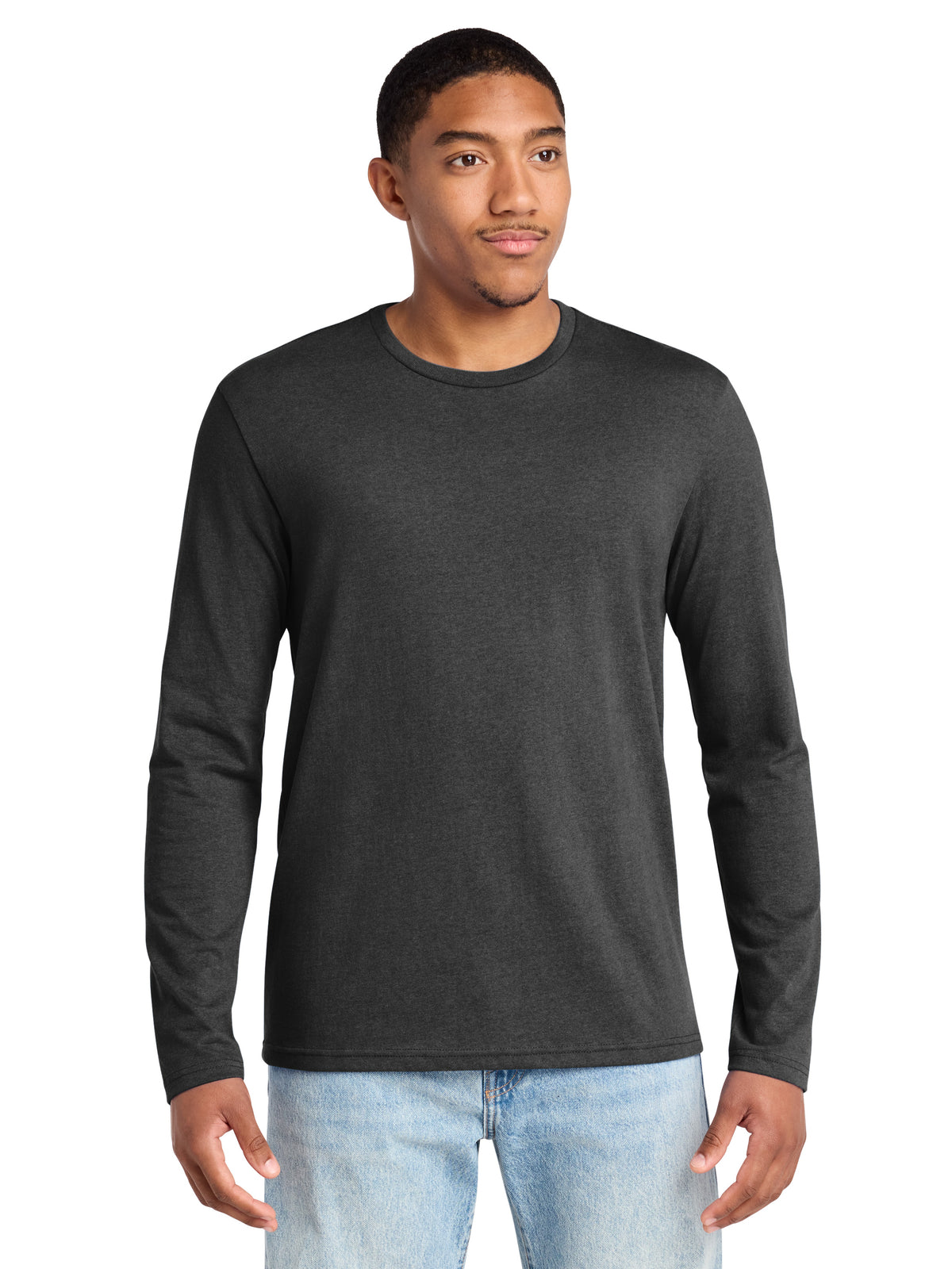 Men's Pocketless Long Sleeve Re-T-Shirt - DT8003 - Charcoal Heather