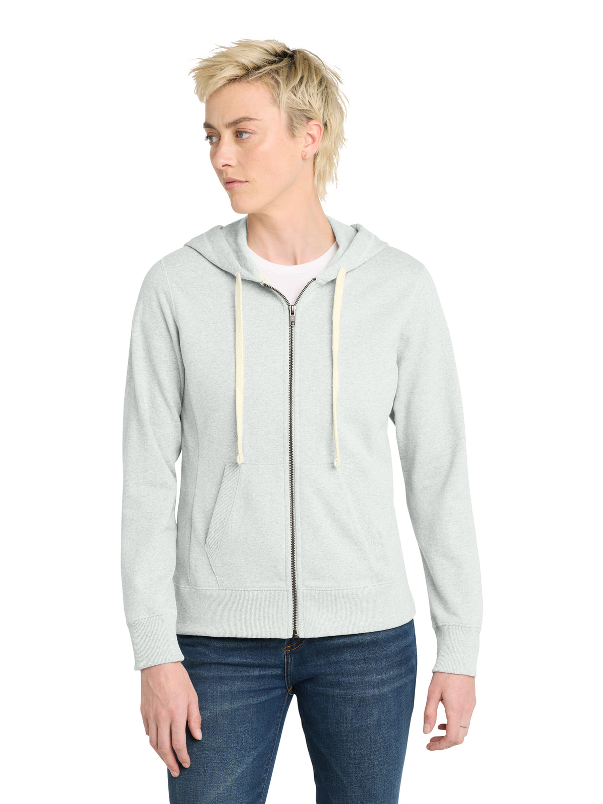 Women's Re-Fleece Full-Zip Hoodie - DT8103 - Ash