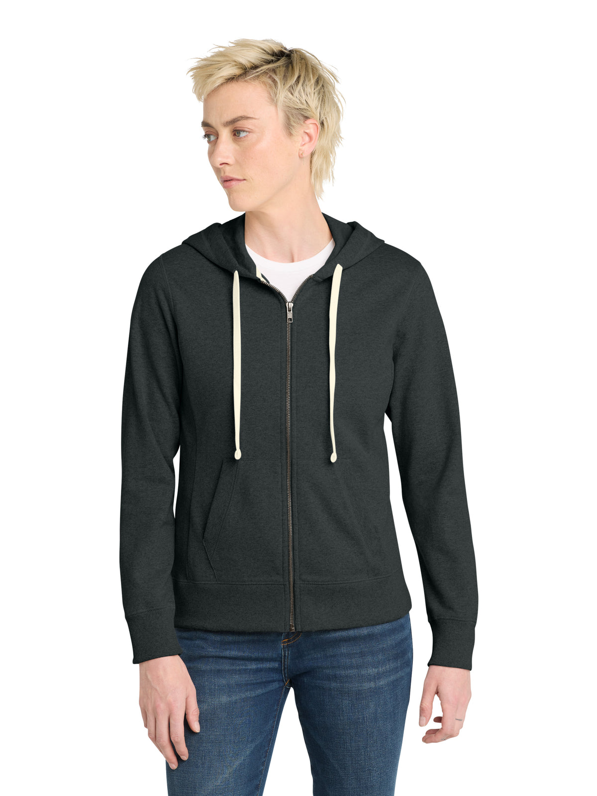 Women's Re-Fleece Full-Zip Hoodie - DT8103 - Charcoal Heather