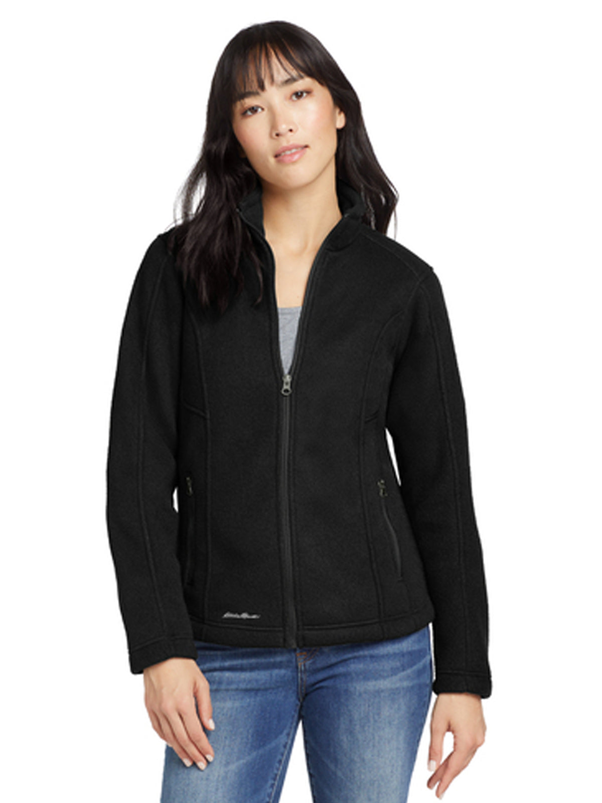 Women's Full-Zip Fleece Jacket - EB201 - Black
