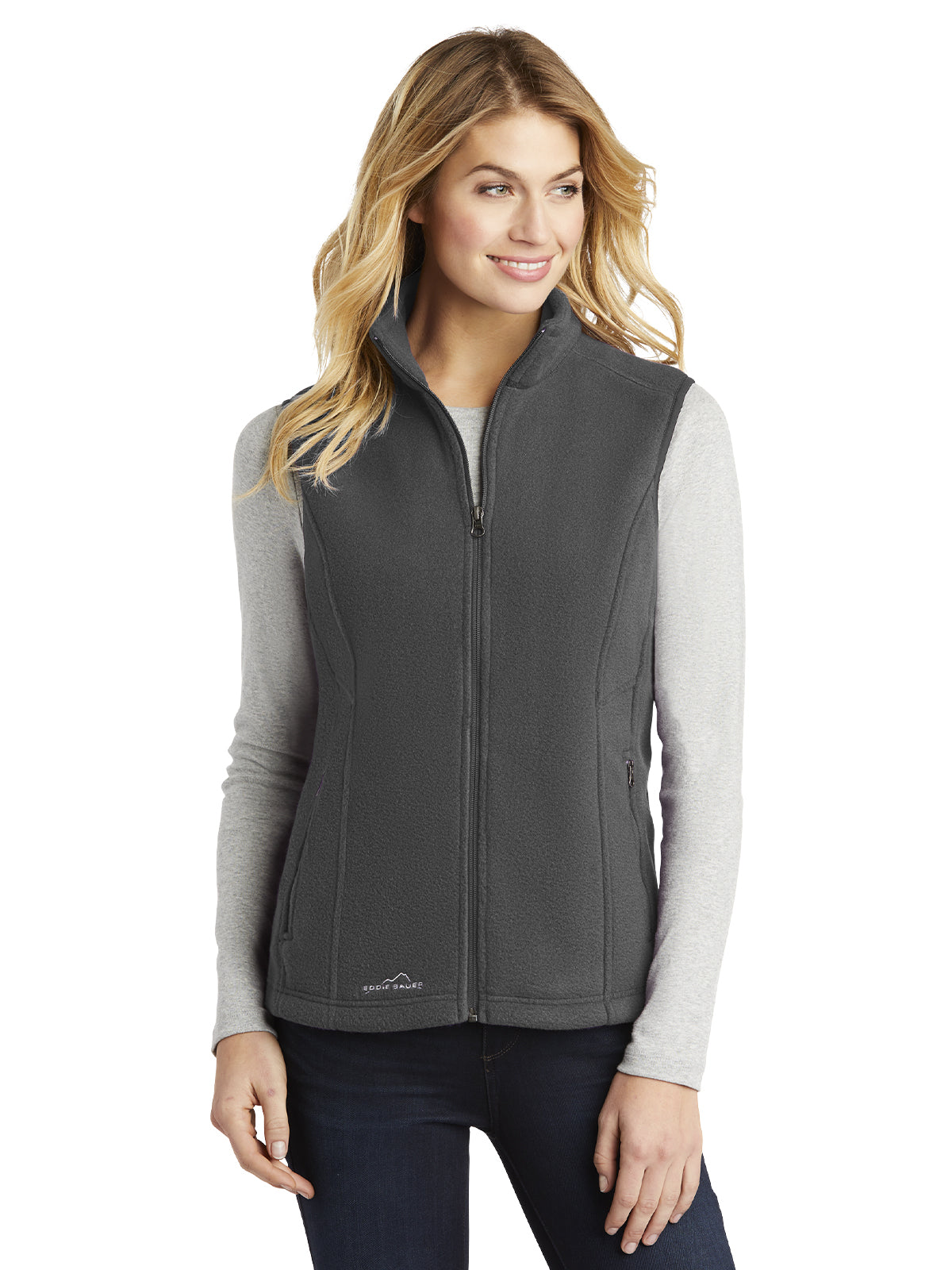 Women's Fleece Vest - EB205 - Grey Steel