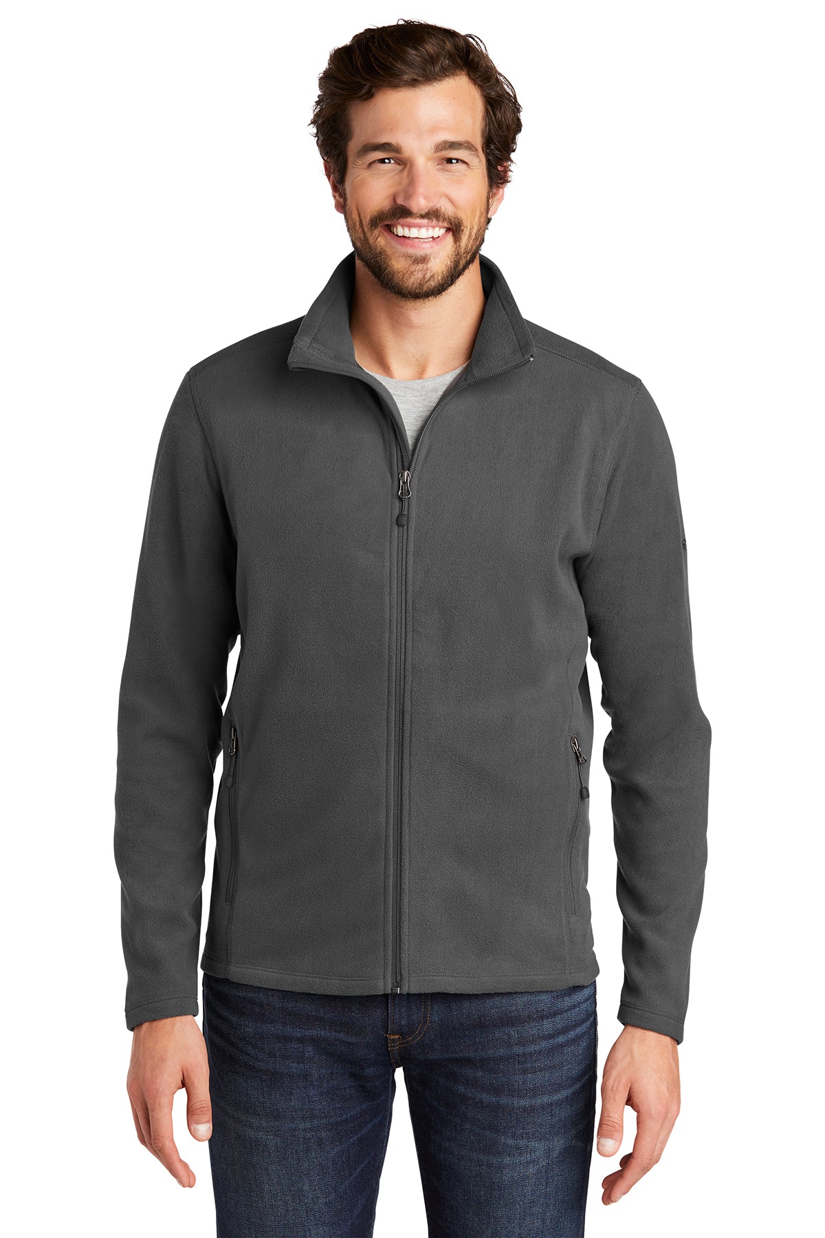 Men's Full-Zip Microfleece Jacket - EB224 - Grey Steel