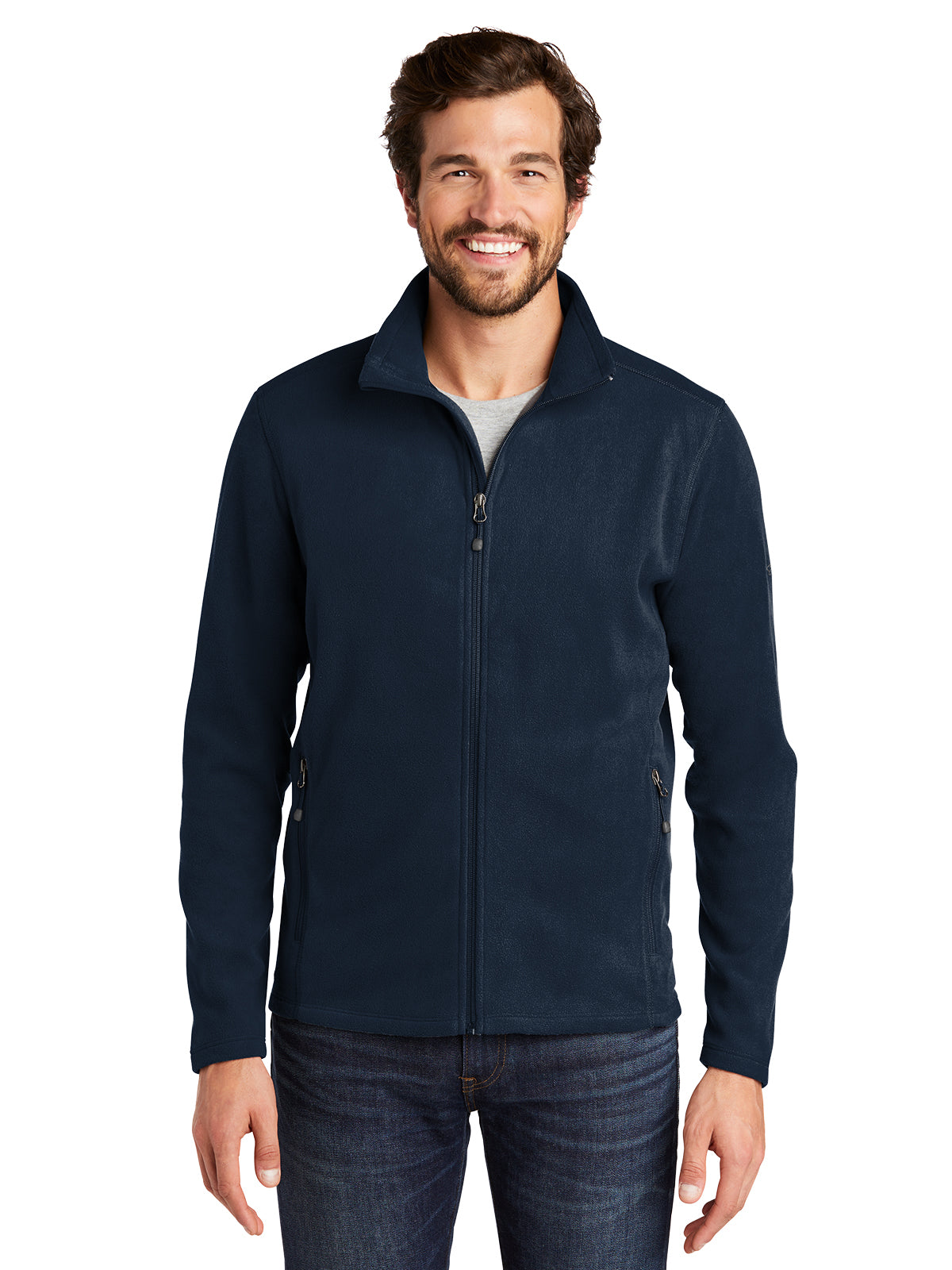 Men's Full-Zip Microfleece Jacket - EB224 - Navy Blue