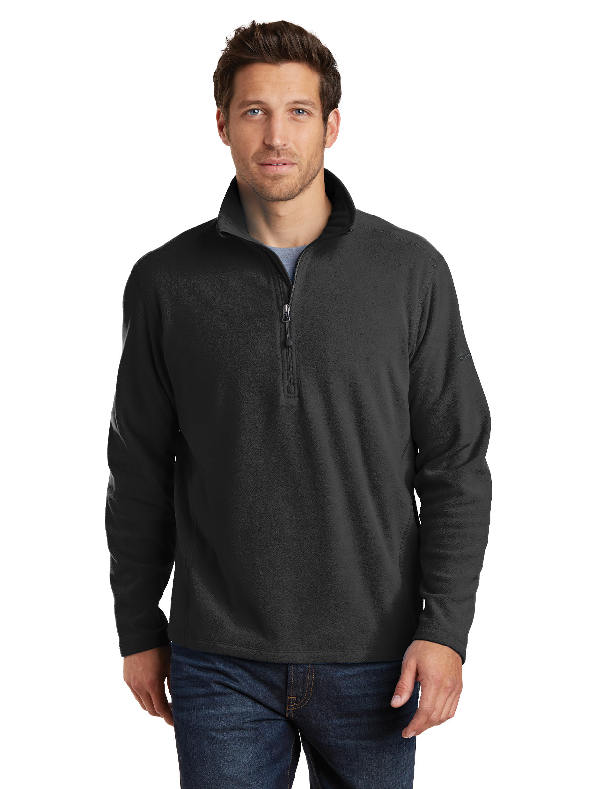 Men's 1/2 Zip Microfleece Sweatshirt - EB226 - Black