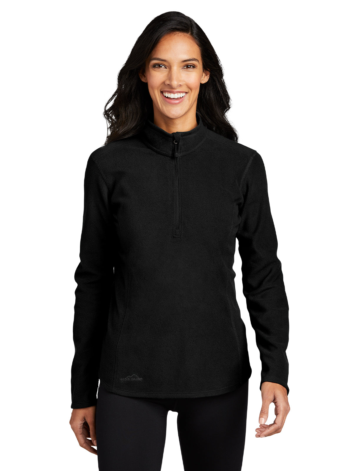 Women's 1/2-Zip Microfleece Sweatshirt - EB227 - Black