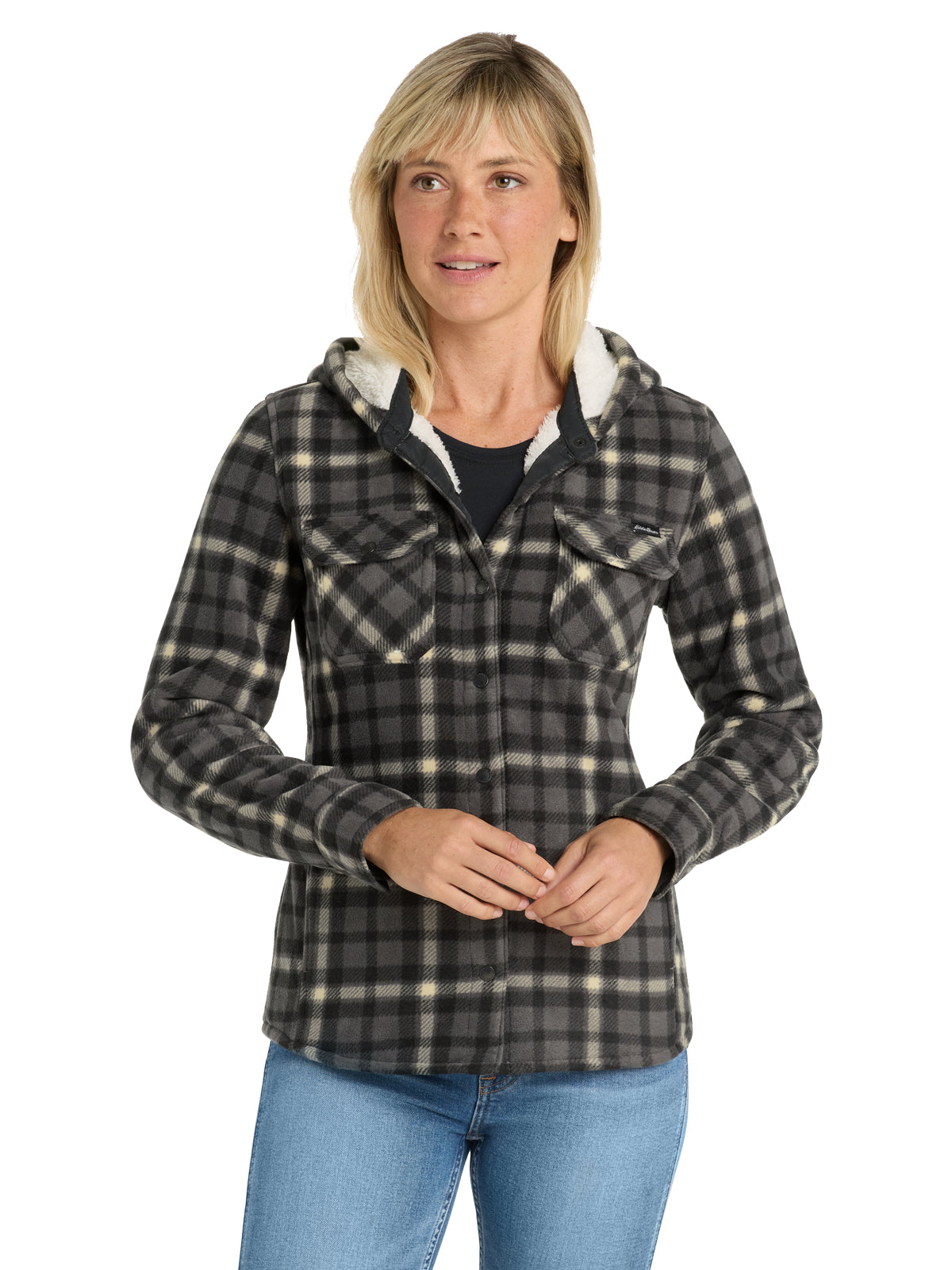 Women's Four-Pocket Woodland Shirt Jacket - EB229 - Grey Steel/Bone