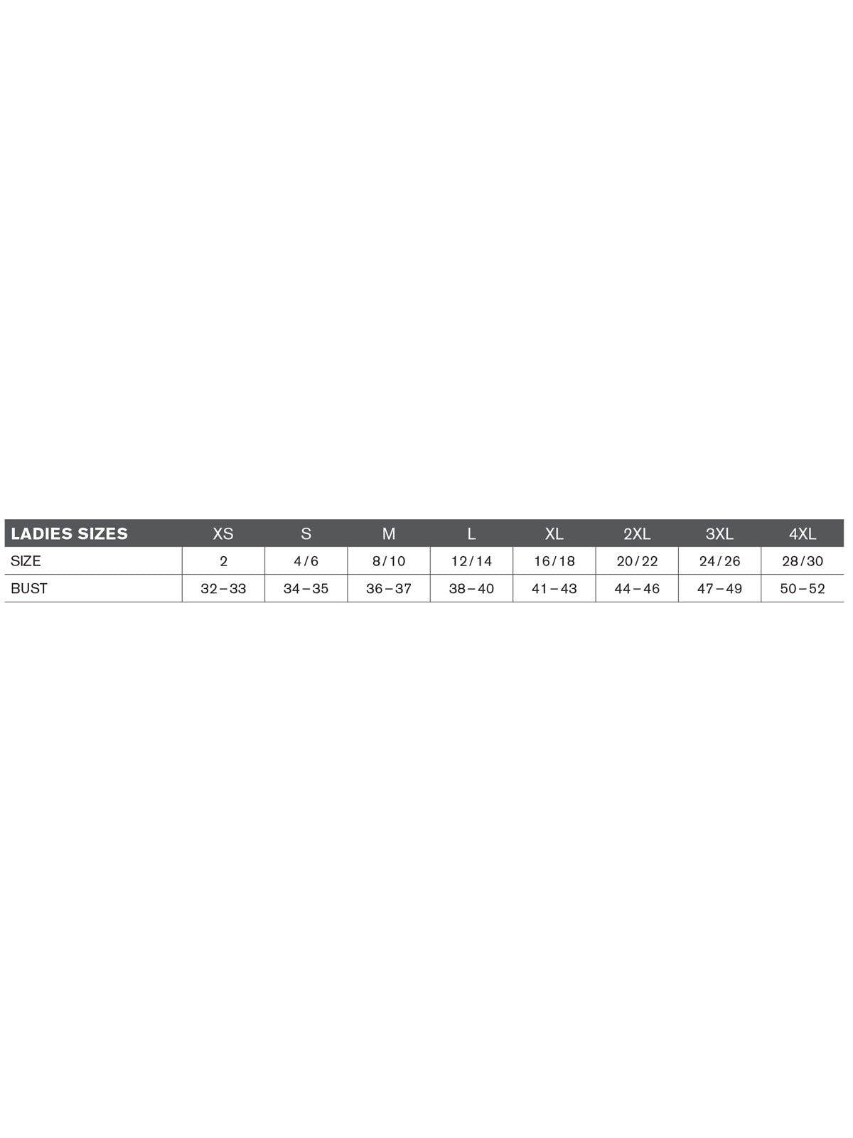 SIZECHART