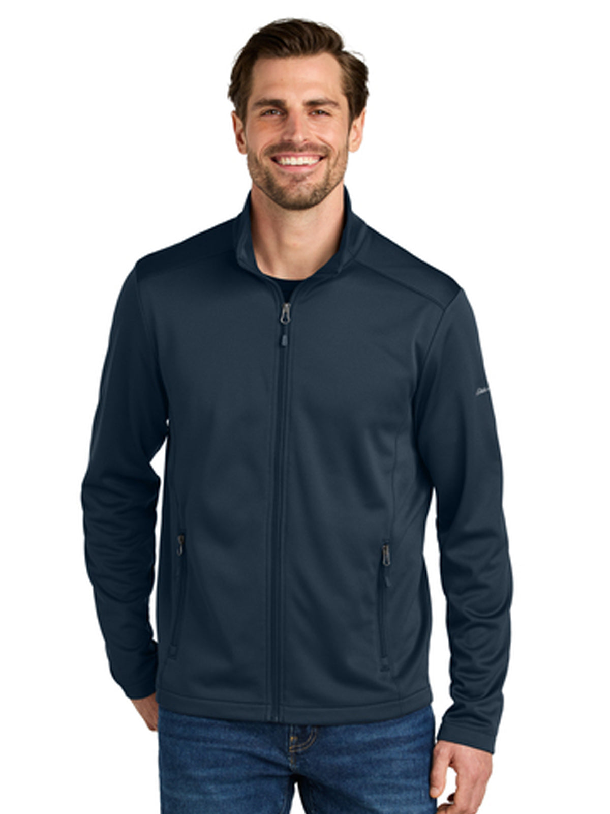 Men's Smooth Mid Layer Fleece Full-Zip Jacket - EB2460 - River Blue Navy