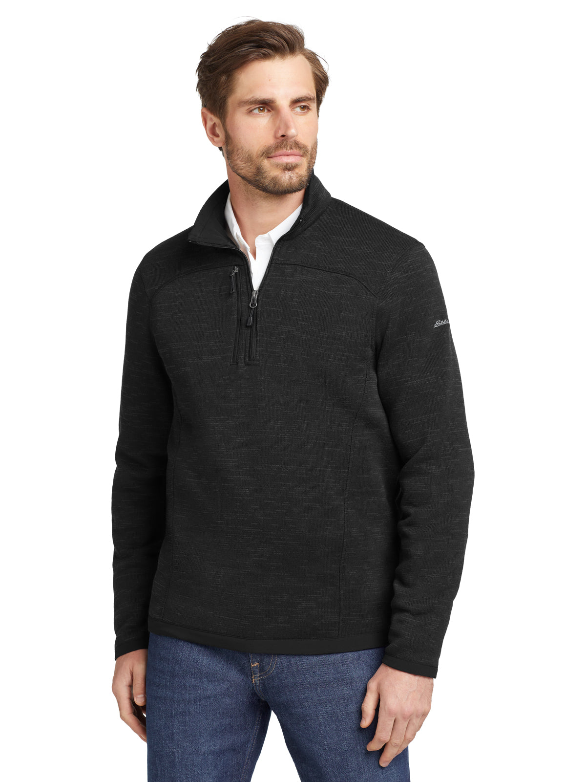 Men's One-Pocket Fleece 1/4-Zip Sweatshirt - EB254 - Black