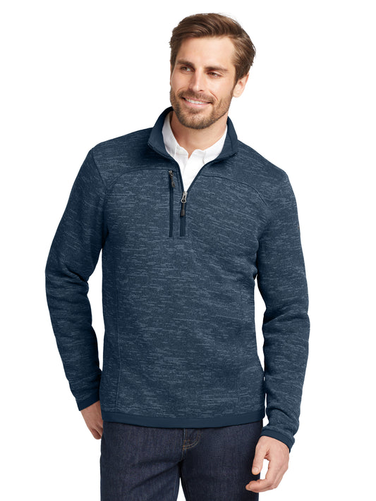 Men's One-Pocket Fleece 1/4-Zip Sweatshirt - EB254 - River Blue Navy Heather