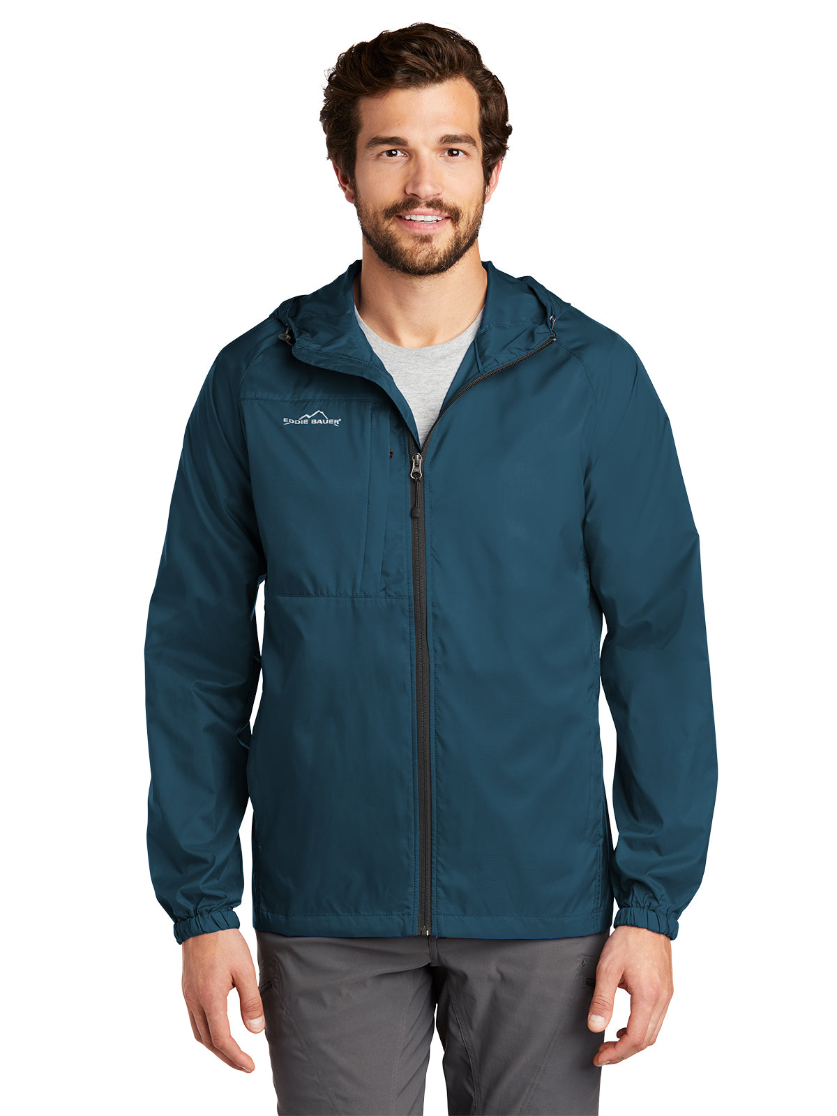 Men's Packable Wind Jacket - EB500 - Adriatic Blue
