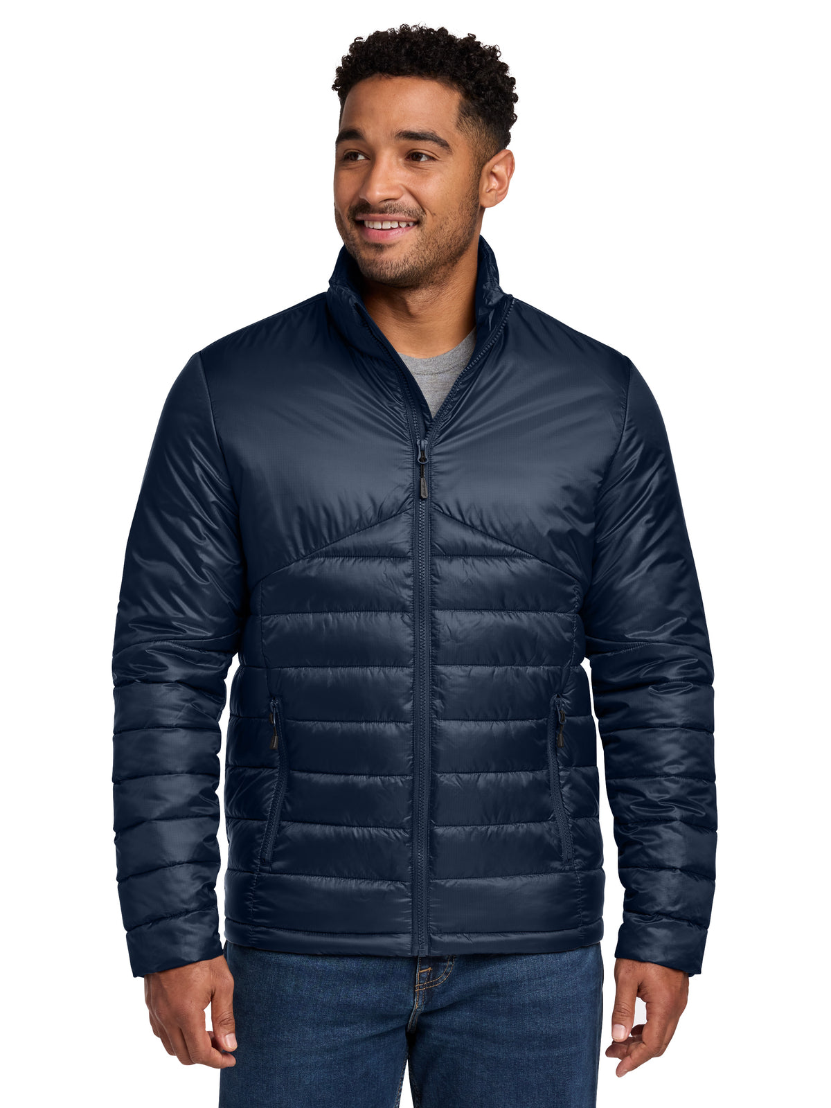 Men's Quilted Jacket - EB510 - River Blue Navy