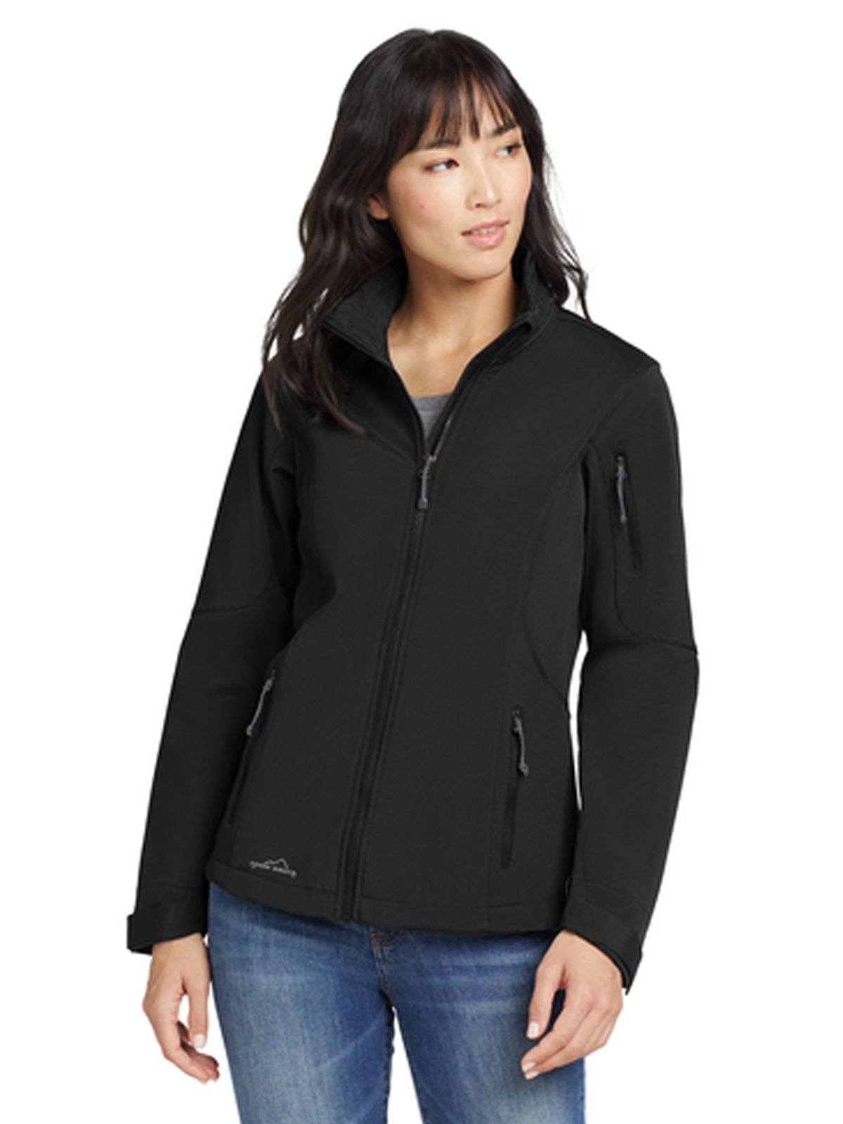 Women's 3-Pocket Soft Shell Jacket - EB531 - Black