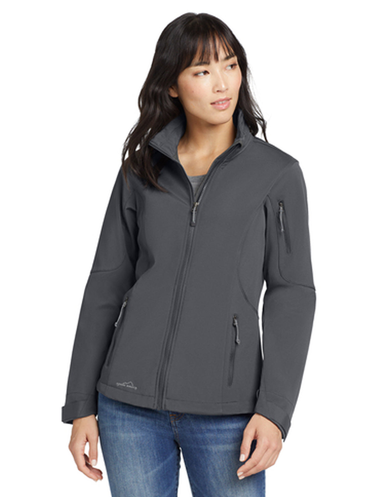 Women's 3-Pocket Soft Shell Jacket - EB531 - Grey Steel