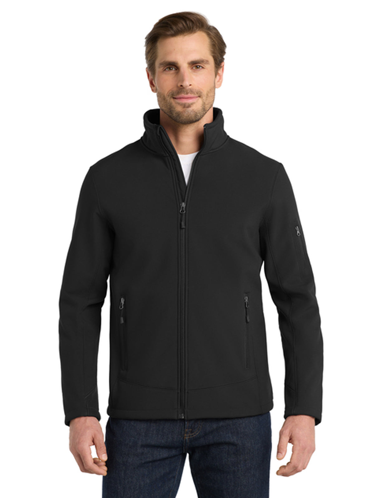 Men's Three-Pocket Rugged Ripstop Soft Shell Jacket - EB534 - Black