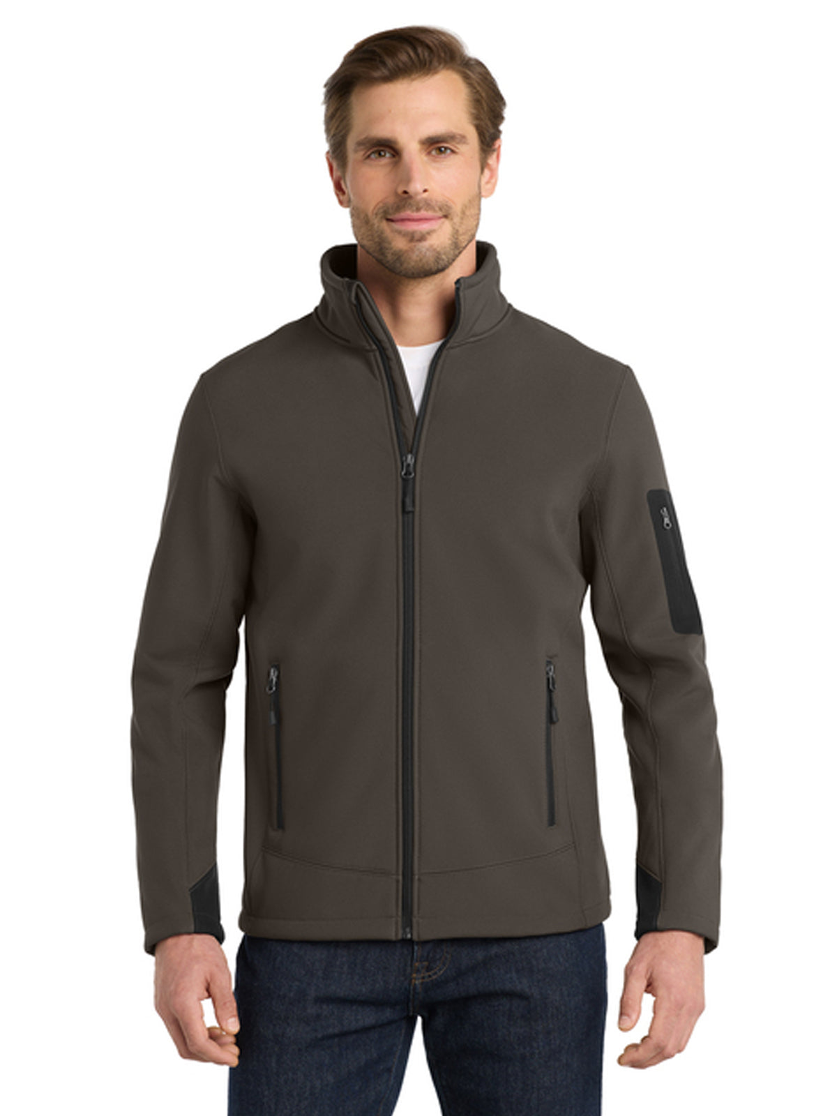 Men's Three-Pocket Rugged Ripstop Soft Shell Jacket - EB534 - Canteen Grey
