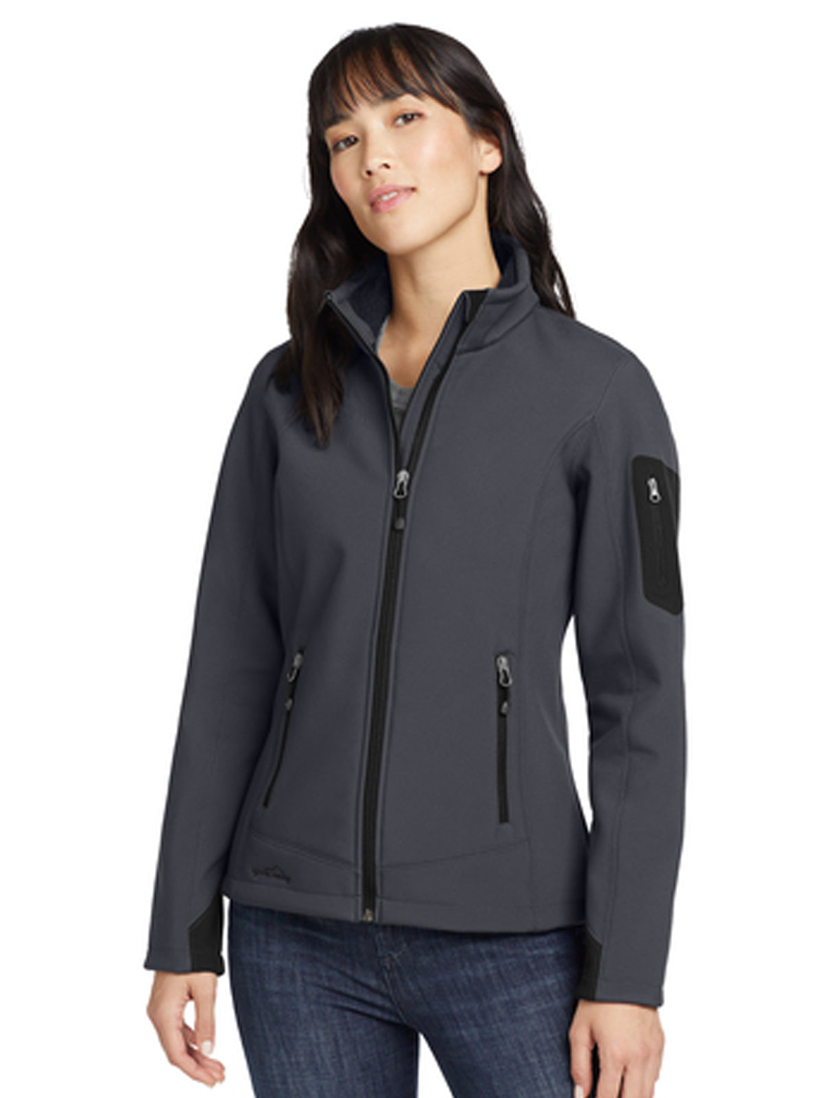 Women's 4-Pocket Rugged Ripstop Soft Shell Jacket - EB535 - Grey Steel