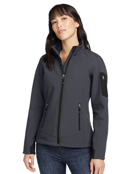 Women's 4-Pocket Rugged Ripstop Soft Shell Jacket - EB535 - Grey Steel