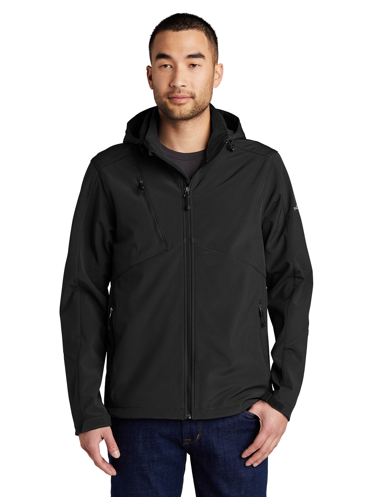 Men's Hooded Soft Shell Parka - EB536 - Black