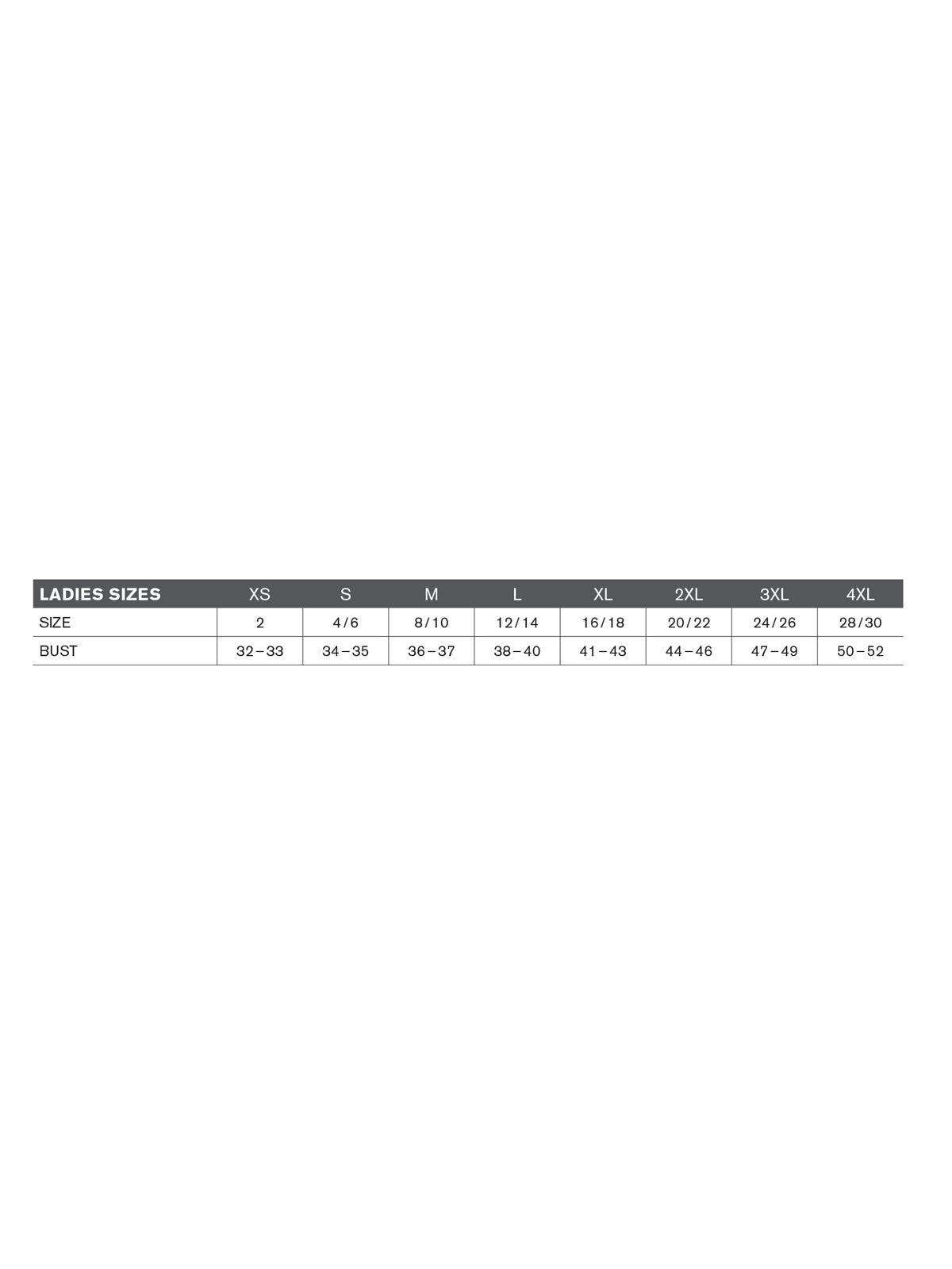 SIZECHART
