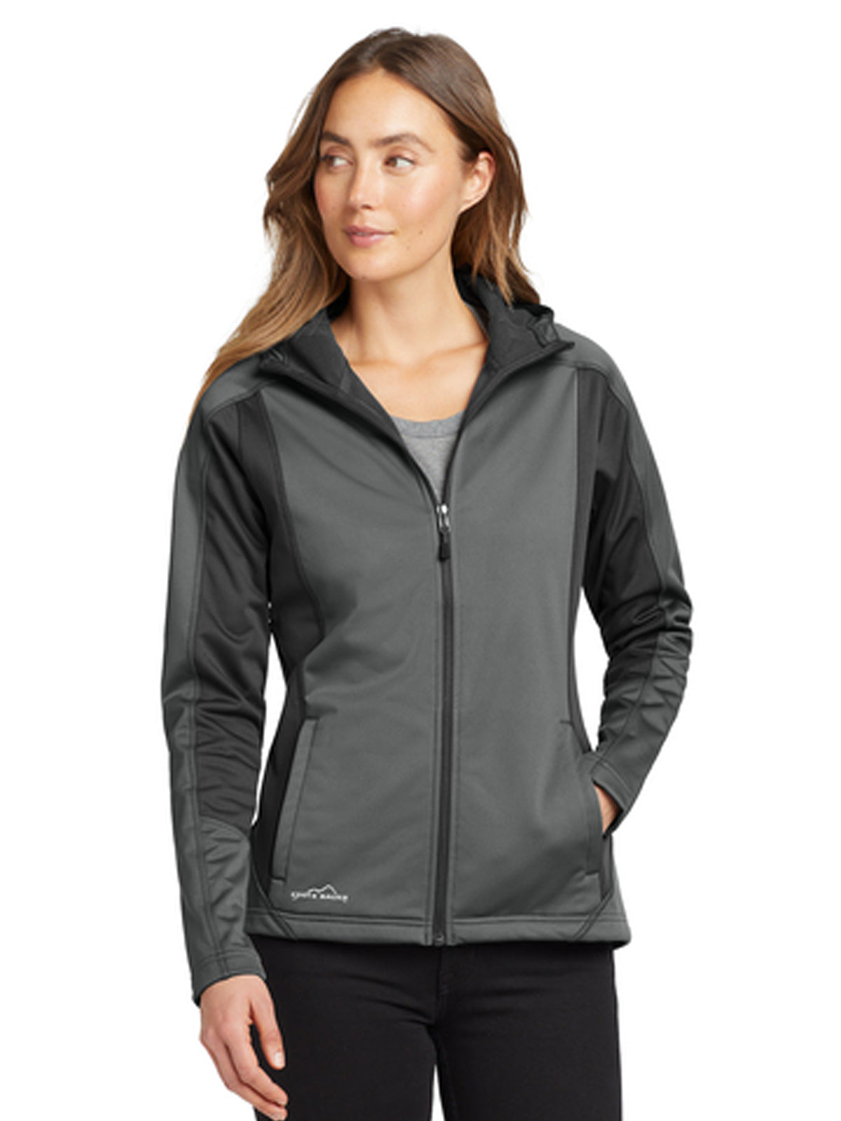 Women's 3-Pocket Trail Soft Shell Jacket - EB543 - Metal Grey/ Grey Steel
