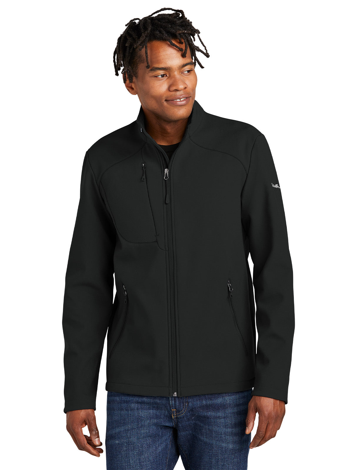 Men's Stretch Soft Shell Jacket - EB544 - Deep Black