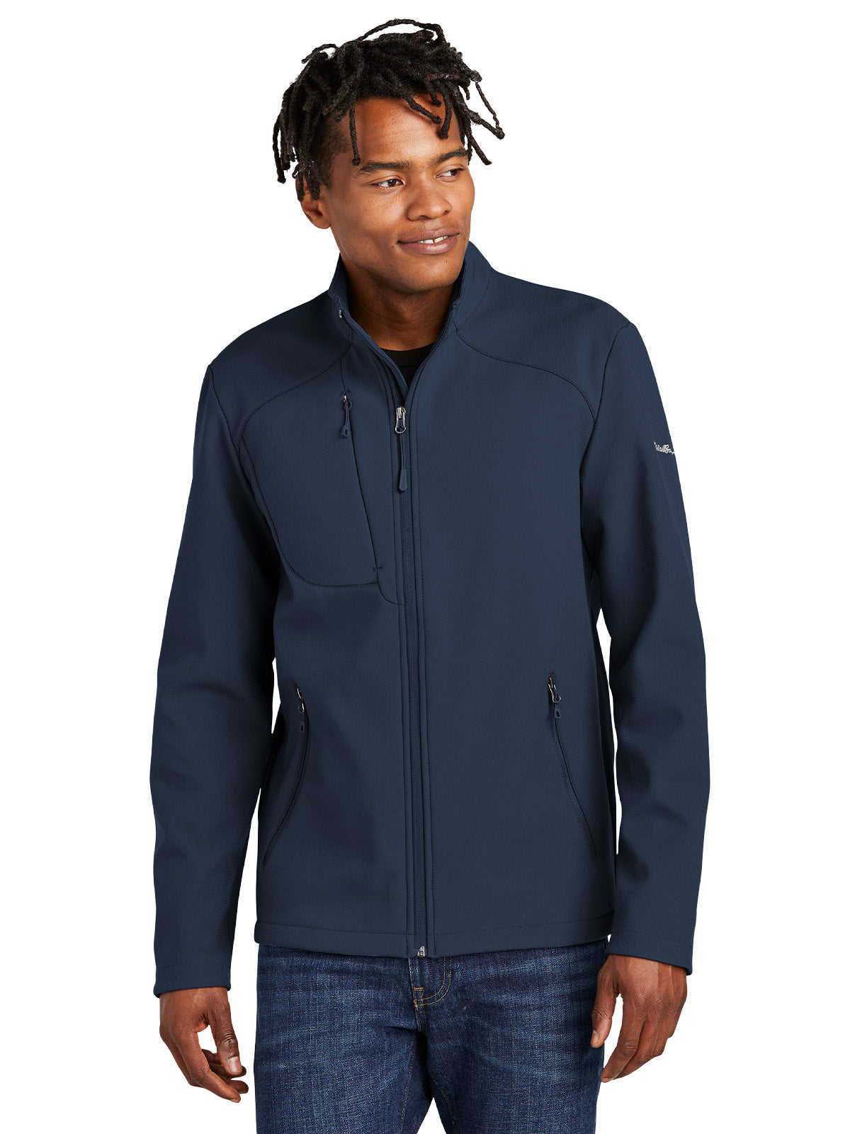 Men's Stretch Soft Shell Jacket - EB544 - River Blue Navy