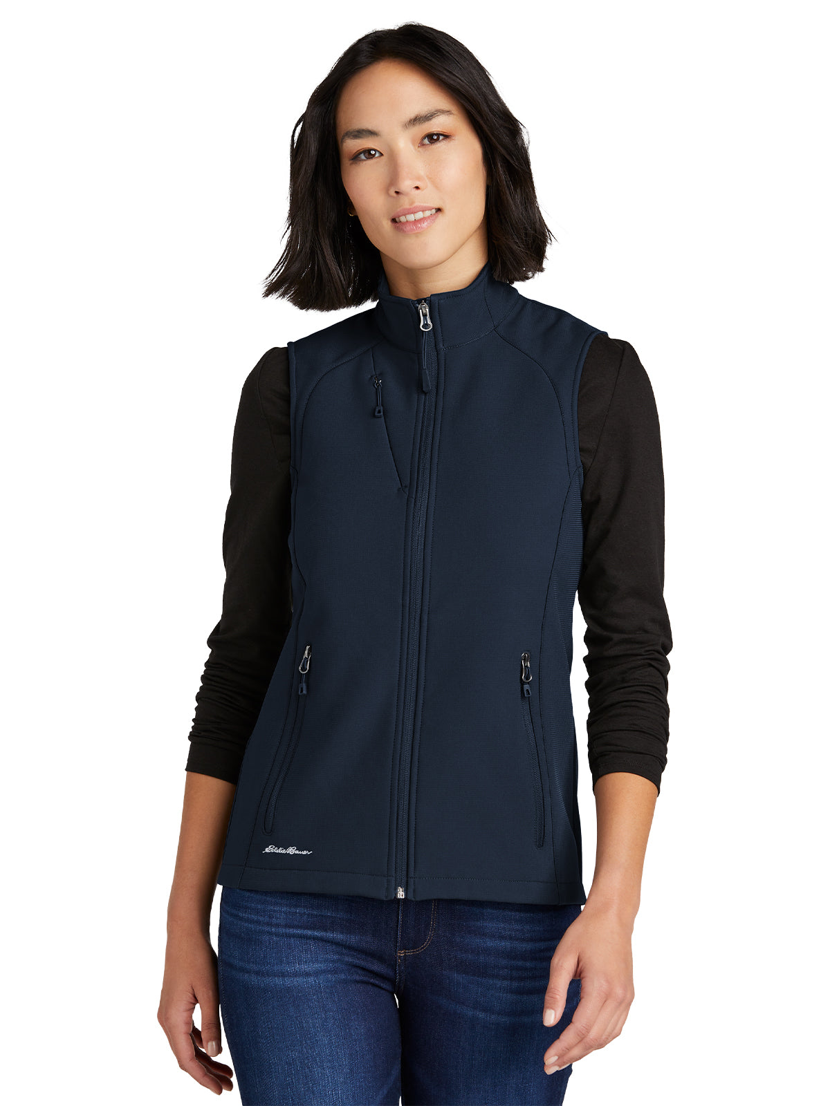 Women's Stretch Soft Shell Vest - EB547 - River Blue Navy