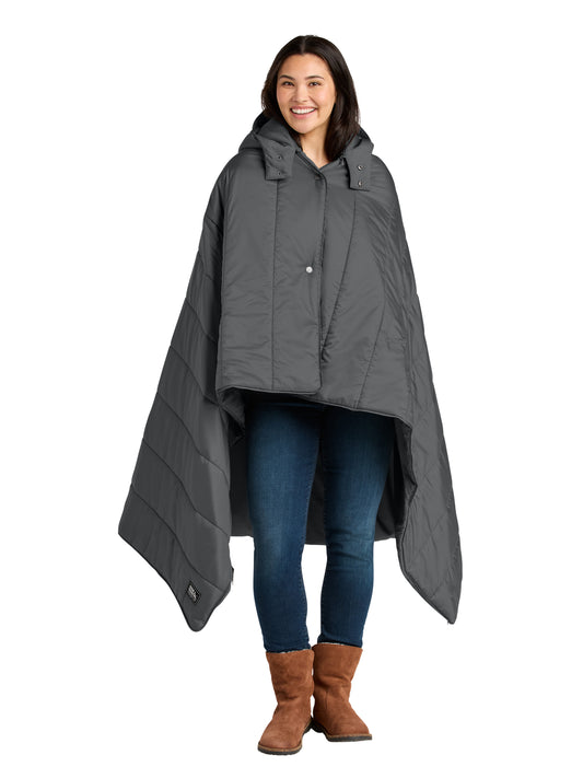 Unisex Puffy Camp Poncho Blanket - EB755 - Metal Grey