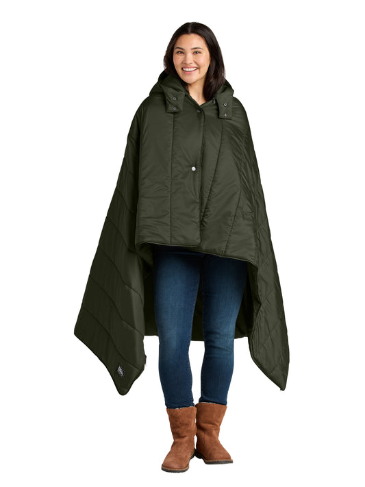 Unisex Puffy Camp Poncho Blanket - EB755 - Olive Green