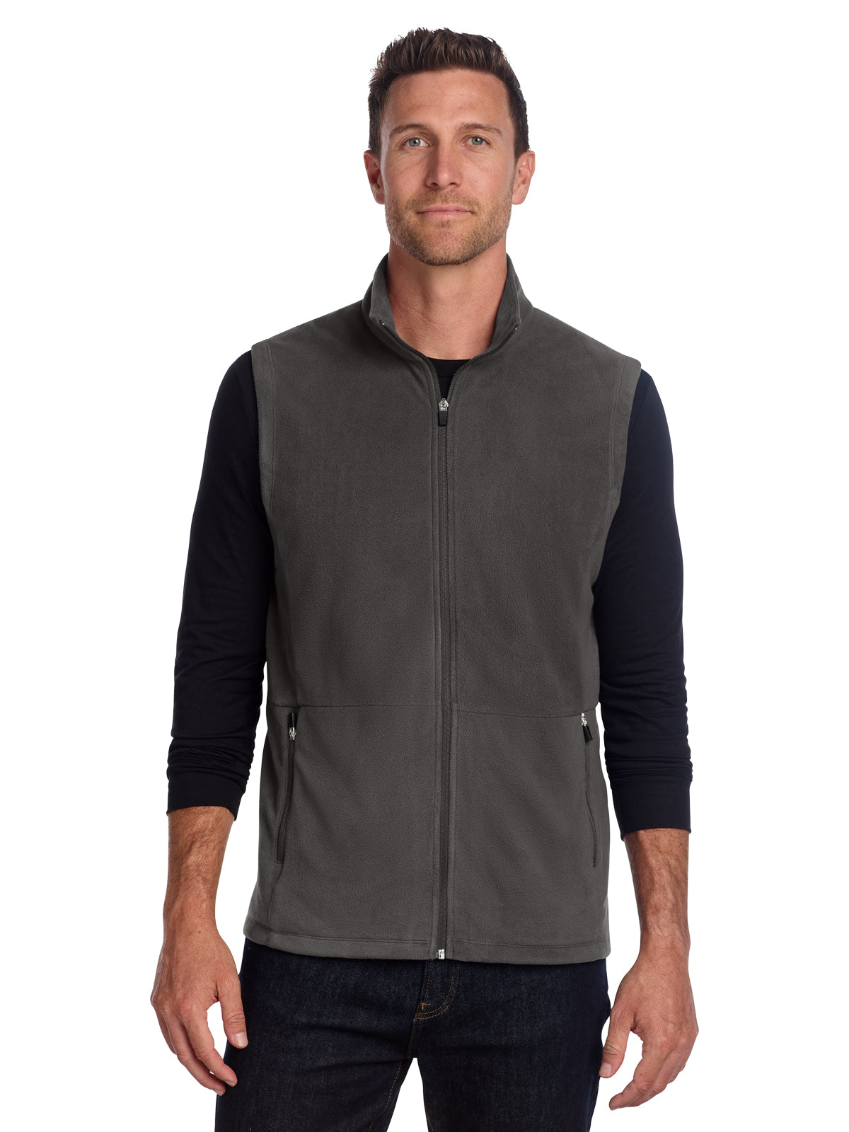 Men's Microfleece Vest - F152 - Pewter