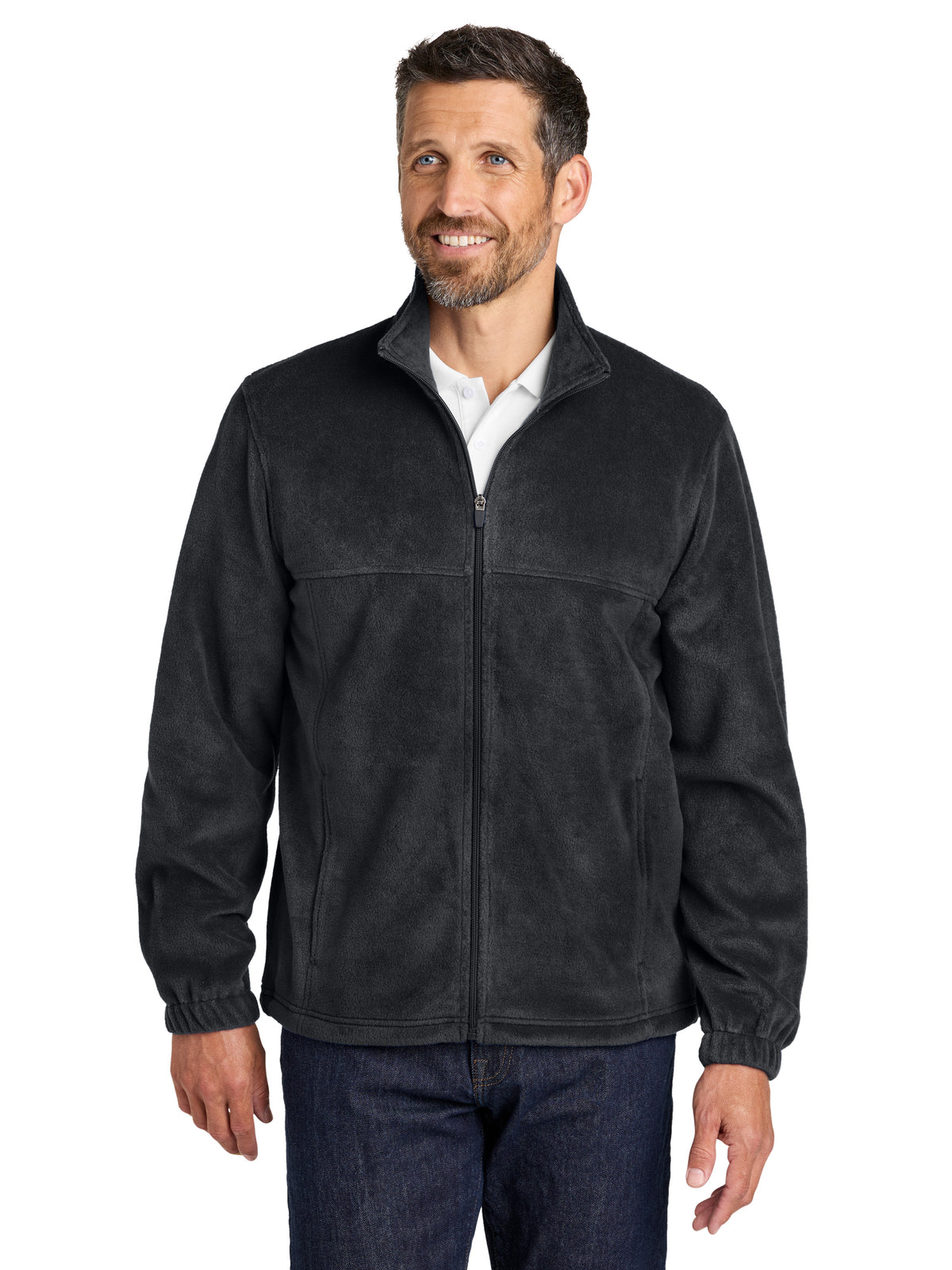 Men's Plush Fleece Full-Zip Jacket - F190 - Black