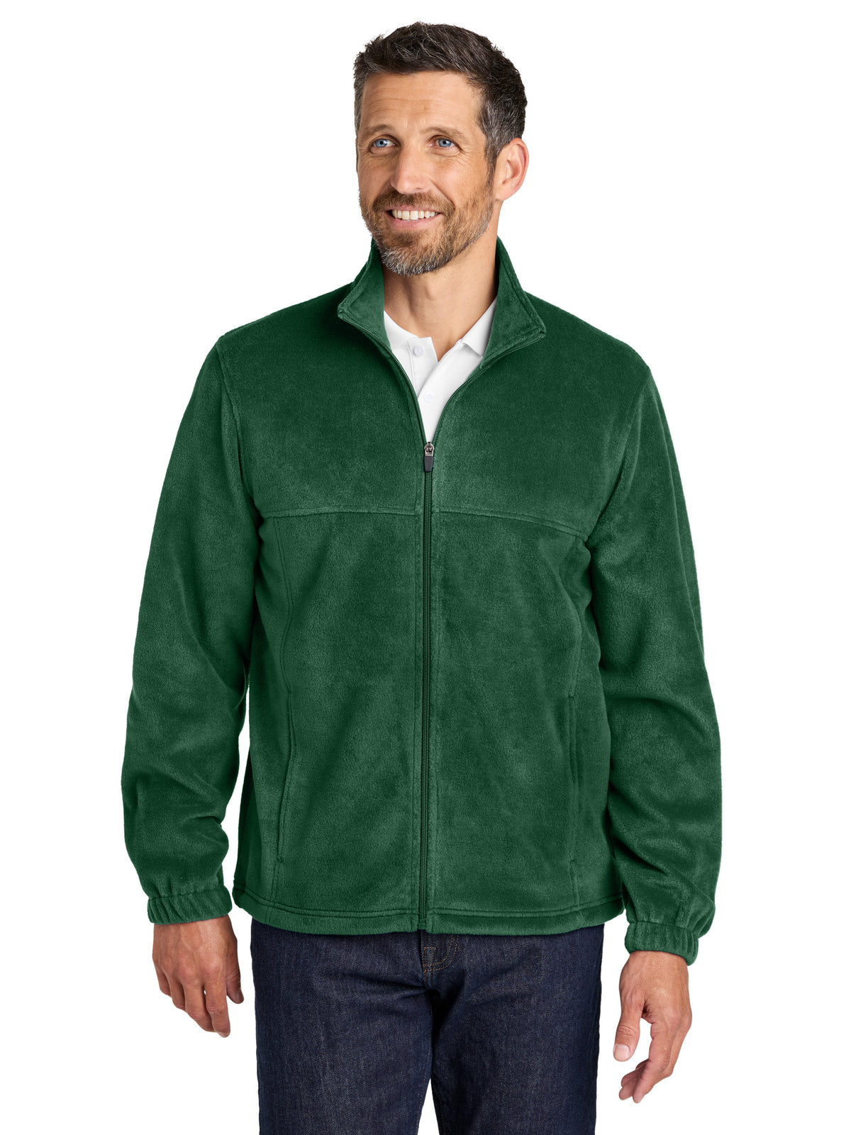 Men's Plush Fleece Full-Zip Jacket - F190 - Dark Green