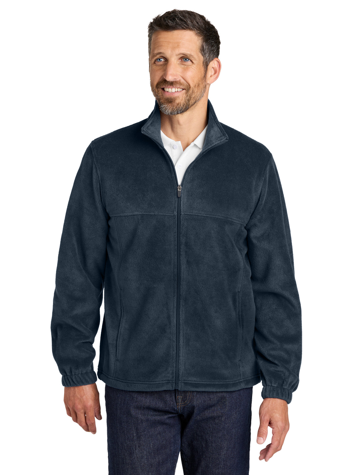 Men's Plush Fleece Full-Zip Jacket - F190 - Night Navy