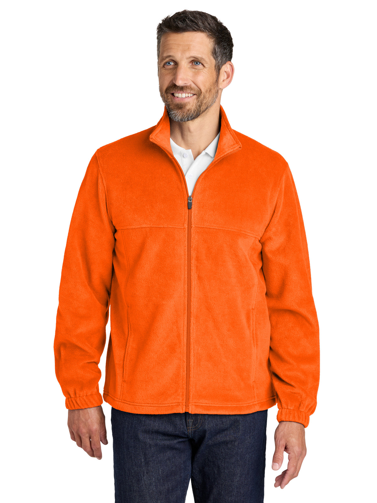 Men's Plush Fleece Full-Zip Jacket - F190 - S. Orange