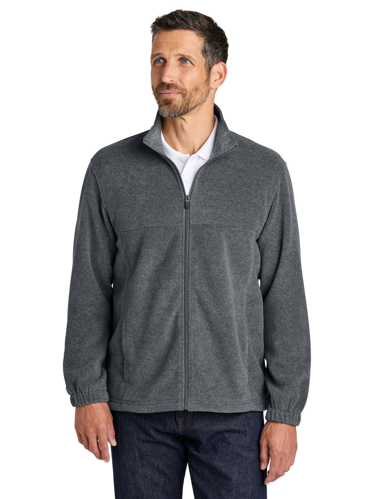 Men's Plush Fleece Full-Zip Jacket - F190 - Storm Grey Heather